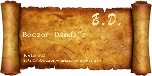 Boczor Damáz névjegykártya